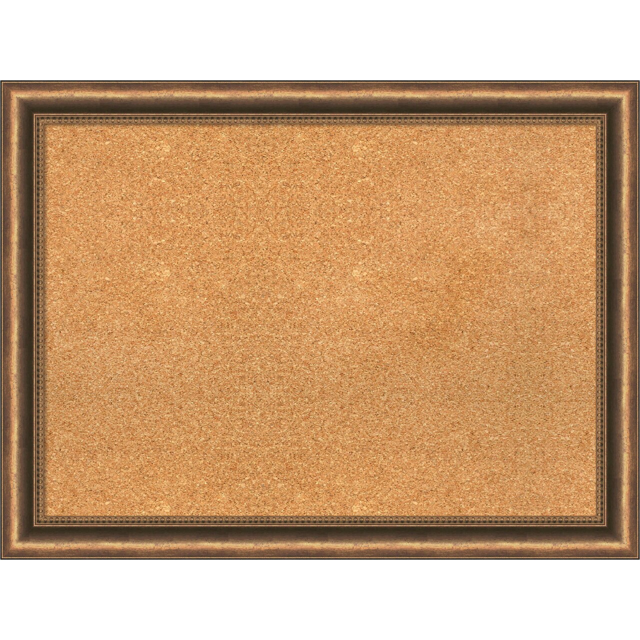 Natural Cork Board (32 in. x 24 in.), Manhattan Bronze Narrow Wood Frame - Bulletin Board, Organization Board, Pin Board
